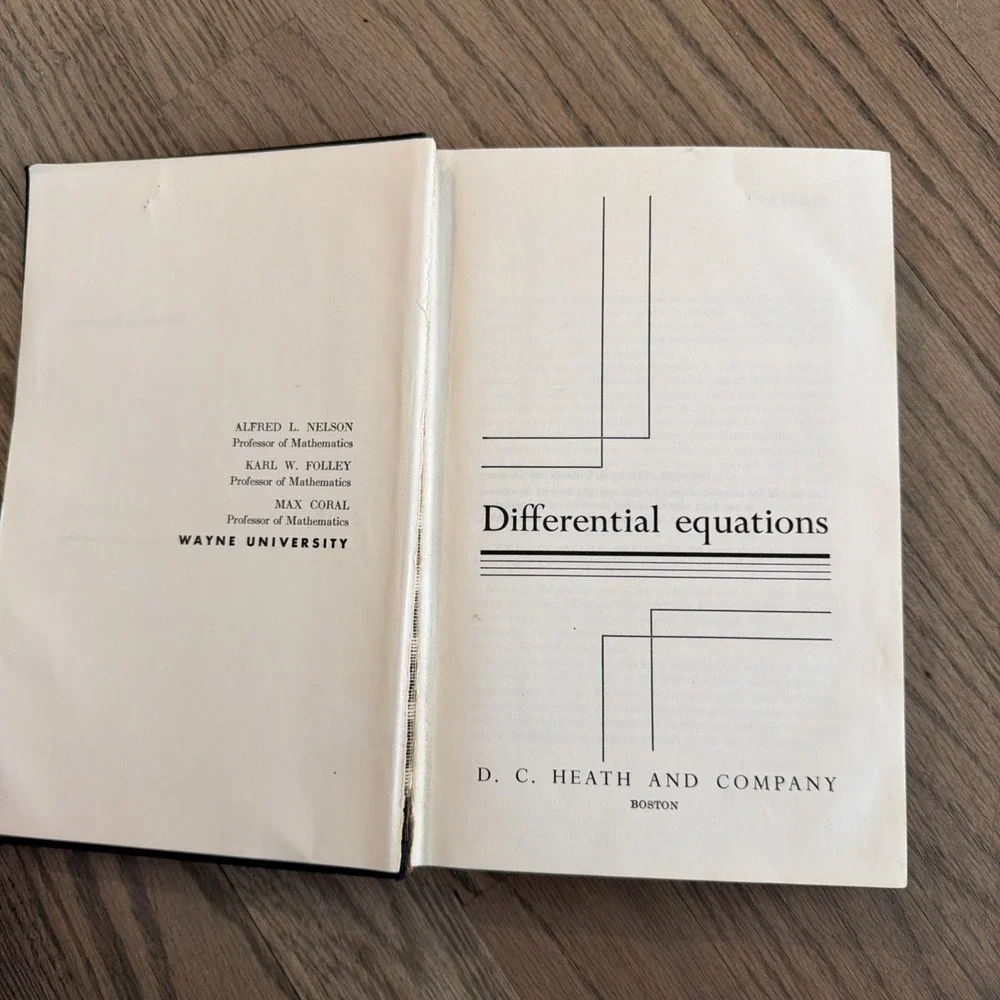 Differential Equations (1952) -‎ Vtg Mathematics Textbook Nelson Folley Coral